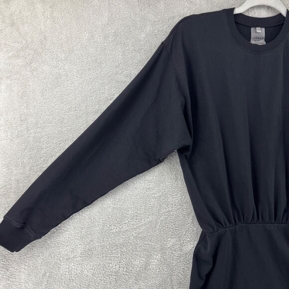 L Space Active Dress Women S Black Groove Crew Neck Blouson Bodice Elastic Waist - Picture 3 of 14